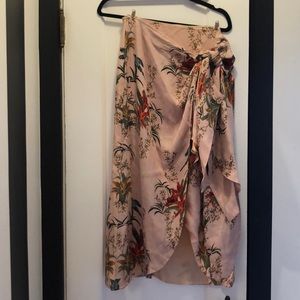 Johanna Oritz floral bird skirt in dusty rose - size 2